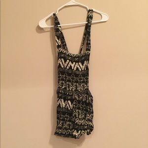 black and off white romper
